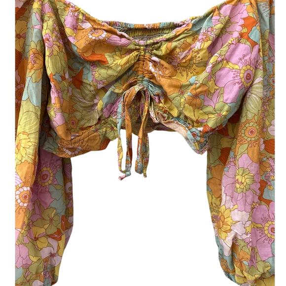 Show Me Your MuMu Jenna Cropped Top Groovy Blooms Size‎ XS - Picture 9 of 12